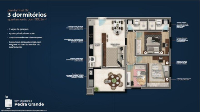 Imagem Apartamento com 3 Quartos à Venda, 90 m² em Vila Gardênia - Atibaia