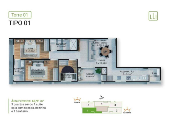 Imagem Apartamento com 3 Quartos à Venda, 68 m² em Varzea - Itapema