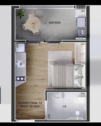 Imagem Cobertura com 1 Quarto à Venda, 62 m² em Boa Vista - Curitiba