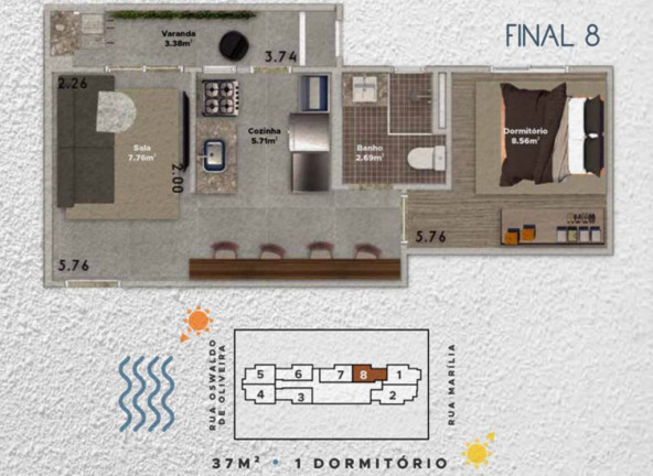 Imagem Apartamento com 1 Quarto à Venda, 38 m² em Boqueirao - Praia Grande Imagem Apartamento com 1 Quarto à Venda, 38 m² em Boqueirao - Praia Grande