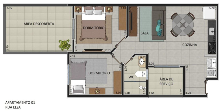 Imagem Apartamento com 2 Quartos à Venda, 60 m² em Vila Linda - Santo André