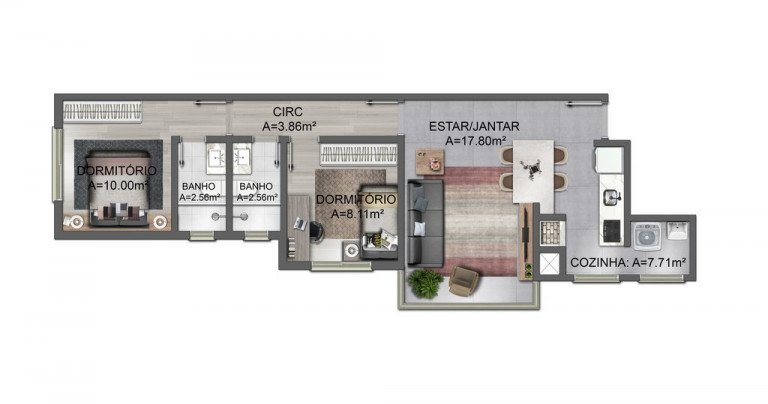 Imagem Apartamento com 2 Quartos à Venda, 63 m² em Bela Vista - Porto Alegre