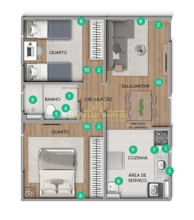 Imagem Apartamento com 2 Quartos à Venda, 43 m² em São Sebastião - Palhoça Imagem Apartamento com 2 Quartos à Venda, 43 m² em São Sebastião - Palhoça