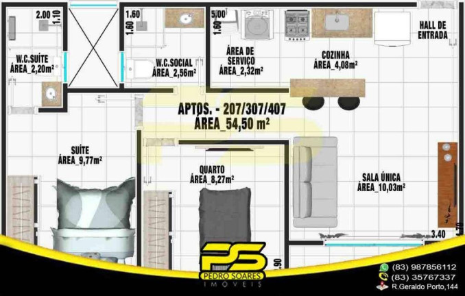 Imagem Apartamento com 2 Quartos à Venda, 55 m² em João Paulo Ii - João Pessoa