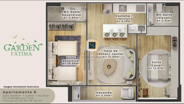 Imagem Apartamento com 2 Quartos à Venda, 62 m² em Fátima - Fortaleza Imagem Apartamento com 2 Quartos à Venda, 62 m² em Fátima - Fortaleza