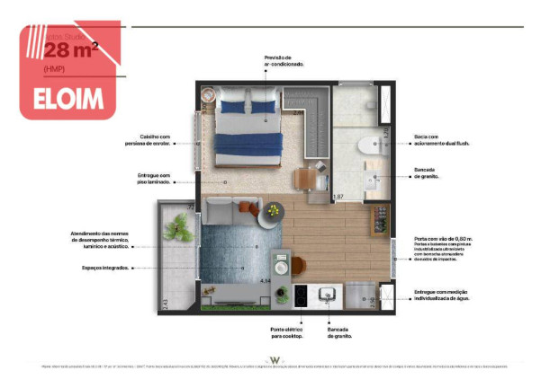 Imagem Studio com 1 Quarto à Venda, 28 m² em Vila Romana - São Paulo Imagem Studio com 1 Quarto à Venda, 28 m² em Vila Romana - São Paulo