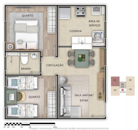 Imagem Apartamento com 2 Quartos à Venda, 41 m² em Jardim São Gabriel - Campinas