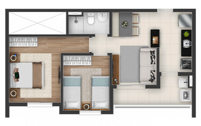 Imagem Apartamento com 2 Quartos à Venda, 55 m² em Nova Aldeinha - Barueri