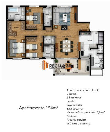 Imagem Apartamento com 3 Quartos à Venda, 154 m² em São Benedito - Poços De Caldas Imagem Apartamento com 3 Quartos à Venda, 154 m² em São Benedito - Poços De Caldas