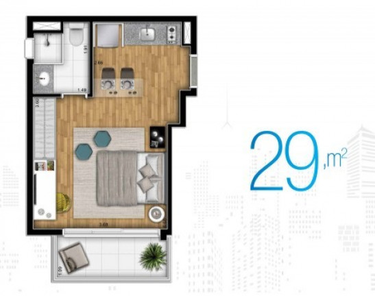 Imagem Apartamento com 2 Quartos à Venda, 55 m² em Centro - São Paulo Imagem Apartamento com 2 Quartos à Venda, 55 m² em Centro - São Paulo