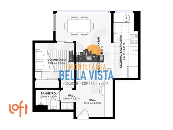 Imagem Apartamento com 1 Quarto à Venda,  em Brooklin Paulista - São Paulo