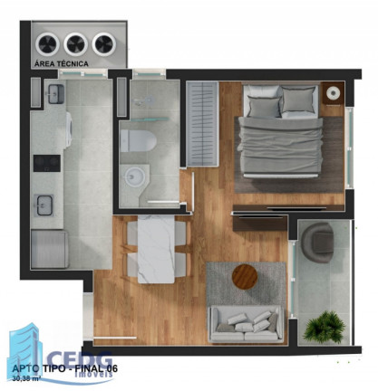 Imagem Apartamento com 1 Quarto à Venda, 30 m² em Mercês - Curitiba Imagem Apartamento com 1 Quarto à Venda, 30 m² em Mercês - Curitiba