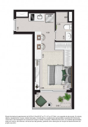 Imagem Studio com 1 Quarto à Venda, 21 m² em República - São Paulo