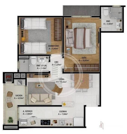 Imagem Apartamento com 2 Quartos à Venda, 64 m² em São João - Itajaí Imagem Apartamento com 2 Quartos à Venda, 64 m² em São João - Itajaí