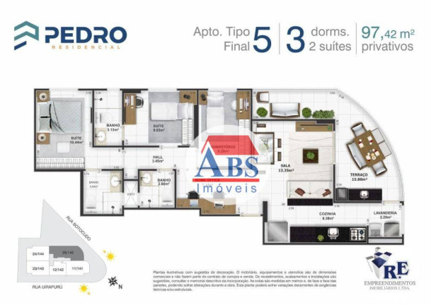 Imagem Apartamento com 3 Quartos à Venda, 97 m² em Tupi - Praia Grande