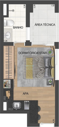 Imagem Studio com 1 Quarto à Venda, 22 m² em Vila Clementino - São Paulo