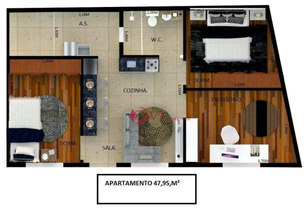 Imagem Apartamento com 2 Quartos à Venda, 47 m² em Cangaíba - São Paulo