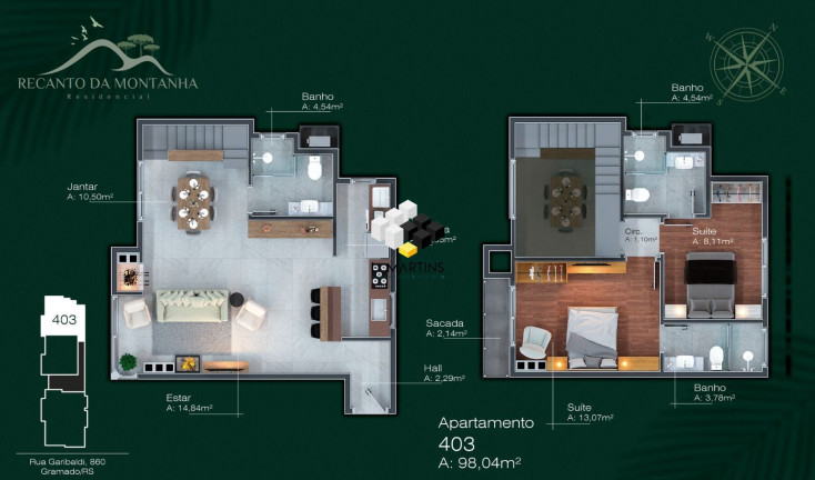 Imagem Apartamento com 1 Quarto à Venda, 48 m² em Centro - Gramado