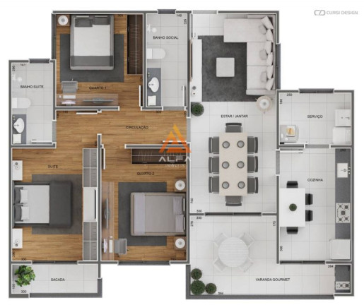 Imagem Apartamento com 3 Quartos à Venda, 114 m²