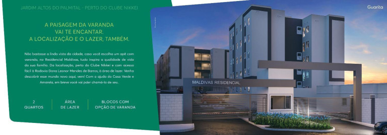 Apartamento com 2 Quartos à Venda, 46 m² em Jardim Altos Do Palmital - Marília