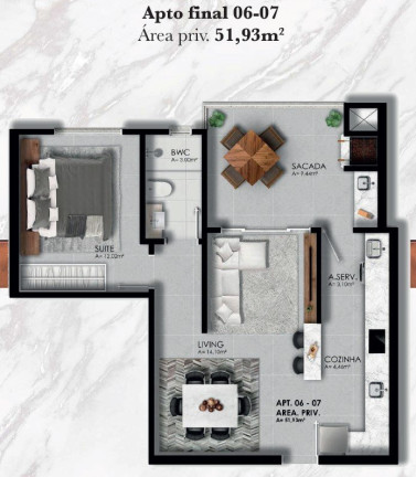 Imagem Apartamento com 1 Quarto à Venda, 51 m² em São Francisco De Assis - Camboriú