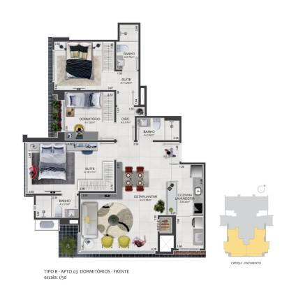 Imagem Apartamento com 3 Quartos à Venda, 83 m² em Predial - Torres