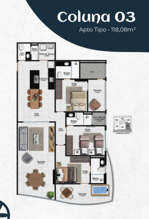 Imagem Apartamento com 3 Quartos à Venda, 118 m² em Enseada Azul - Guarapari