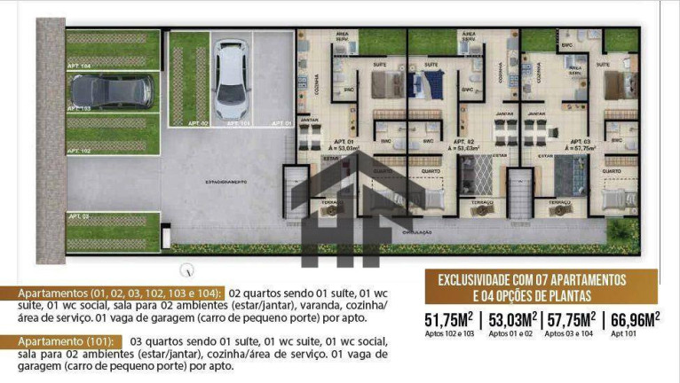 Imagem Apartamento com 2 Quartos à Venda, 52 m² em Jardim Atlântico - Olinda Imagem Apartamento com 2 Quartos à Venda, 52 m² em Jardim Atlântico - Olinda