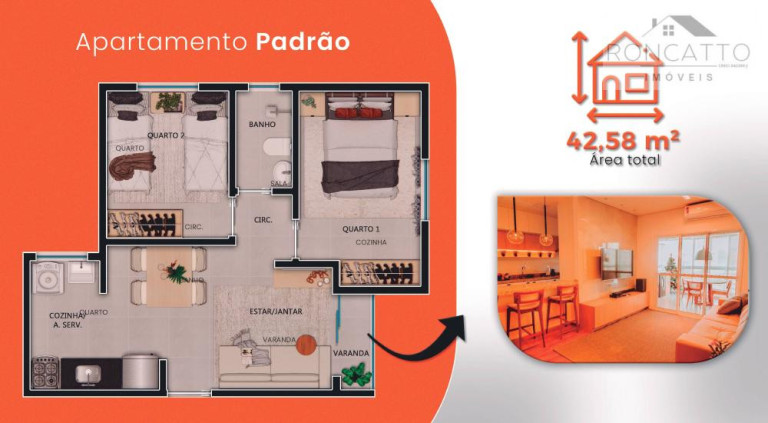 Imagem Apartamento com 2 Quartos à Venda, 