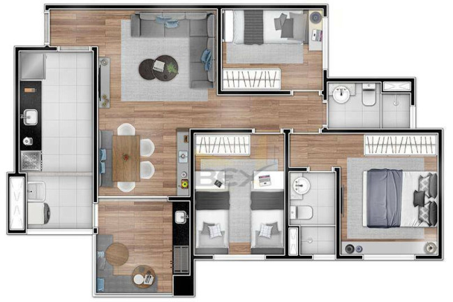 Imagem Apartamento com 2 Quartos à Venda, 62 m² em Jardim Timbauhy - Barueri