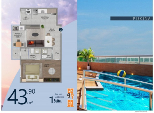 Imagem Apartamento com 1 Quarto à Venda, 51 m² em Guilhermina - Praia Grande Imagem Apartamento com 1 Quarto à Venda, 51 m² em Guilhermina - Praia Grande