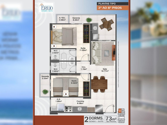 Imagem Imóvel com 2 Quartos à Venda, 73 m² em Maracanã - Praia Grande