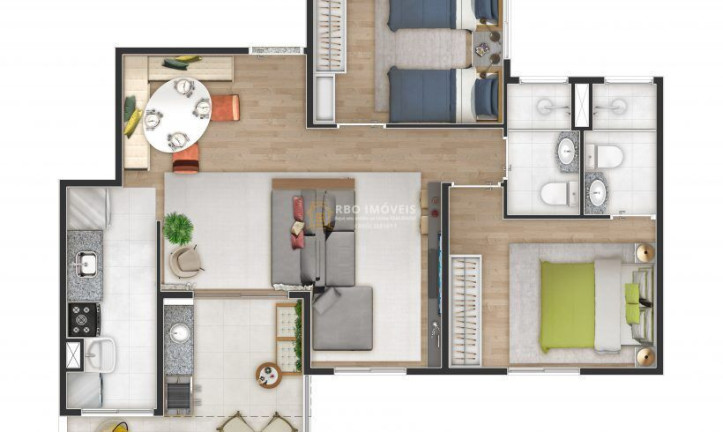 Imagem Apartamento com 3 Quartos à Venda, 61 m² em Maranhão - Cotia