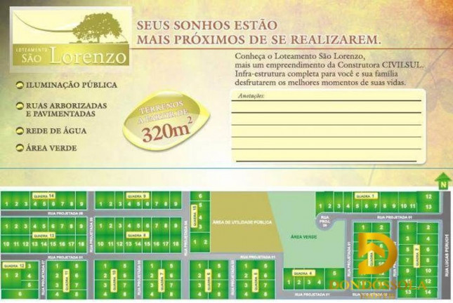 Imagem Terreno à Venda, 325 m² em São Defende - Criciúma Imagem Terreno à Venda, 325 m² em São Defende - Criciúma