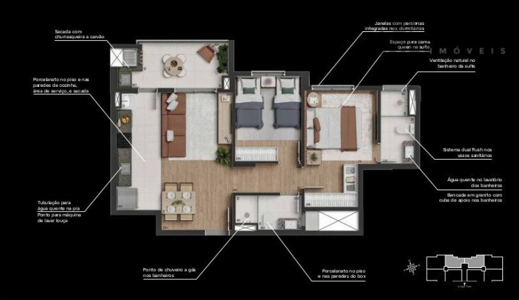 Imagem Apartamento com 2 Quartos à Venda, 58 m² em Campo Comprido - Curitiba Imagem Apartamento com 2 Quartos à Venda, 58 m² em Campo Comprido - Curitiba