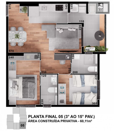Imagem Apartamento com 2 Quartos à Venda, 60 m² em Portão - Curitiba Imagem Apartamento com 2 Quartos à Venda, 60 m² em Portão - Curitiba