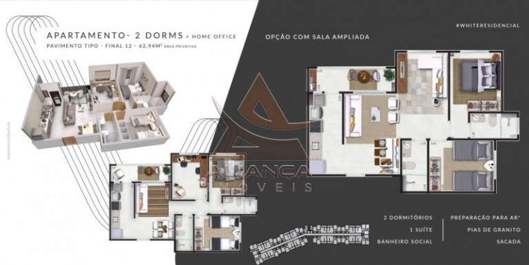 Imagem Apartamento com 2 Quartos à Venda, 53 m² em Bonfim Paulista - Ribeirão Preto