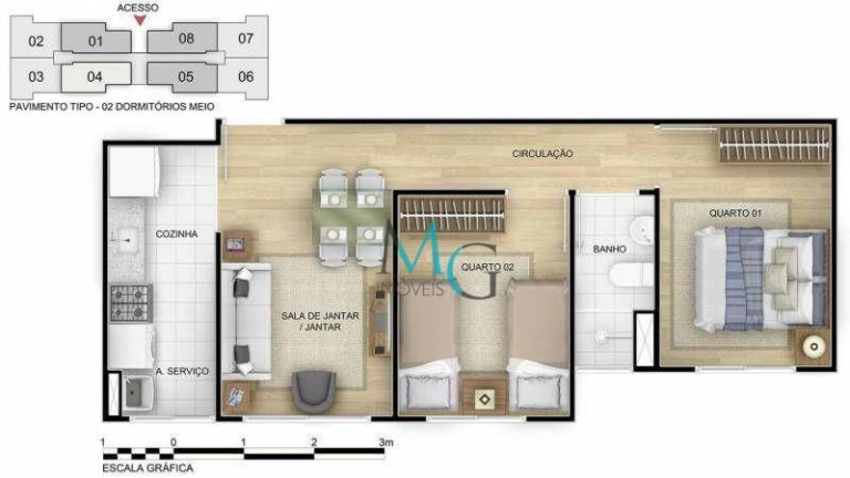 Imagem Apartamento com 2 Quartos à Venda, 40 m² em Cosmos - Rio De Janeiro