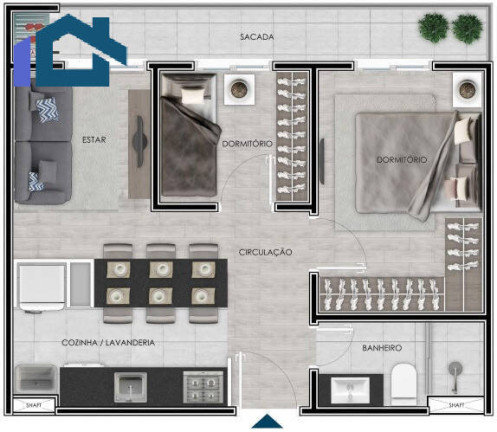 Imagem Apartamento com 2 Quartos à Venda, 48 m² em Barnabé - Gravataí
