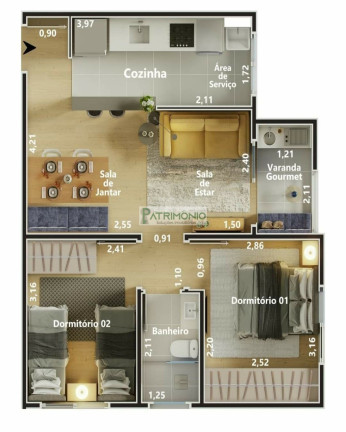 Imagem Imóvel com 2 Quartos à Venda, 49 m² em Jardim Imperial - Jaguariúna