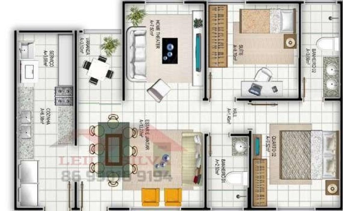 Imagem Apartamento com 3 Quartos à Venda,  em Samapi - Teresina