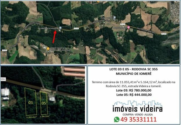 Terreno à Venda, 5 m² em Linha Esperança - Iomerê