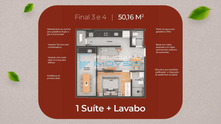 Apartamento com 1 Quarto à Venda, 52 m² em Guilhermina - Praia Grande