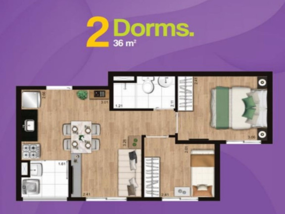 Imagem Imóvel com 2 Quartos à Venda, 36 m² em Campo Limpo - São Paulo