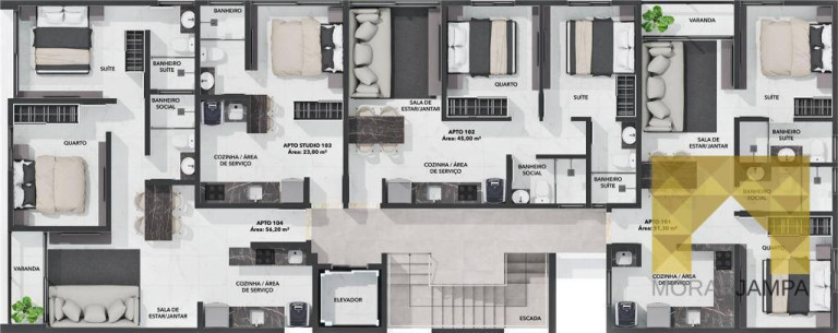 Imagem Apartamento com 2 Quartos à Venda, 51 m² em Bessa - João Pessoa
