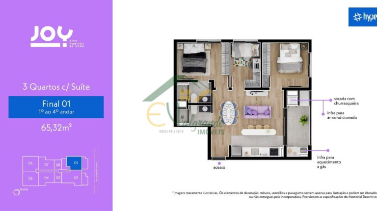 Imagem Apartamento com 3 Quartos à Venda, 76 m² em Tingui - Curitiba Imagem Apartamento com 3 Quartos à Venda, 76 m² em Tingui - Curitiba