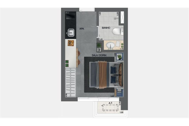 Imagem Imóvel com 1 Quarto à Venda, em Paraíso - São Paulo Imagem Imóvel com 1 Quarto à Venda, em Paraíso - São Paulo