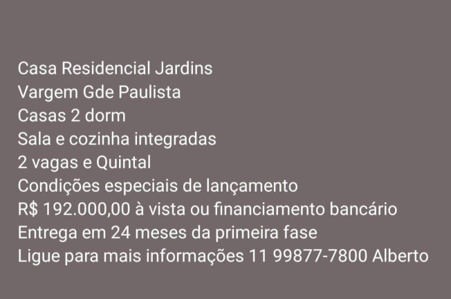 Imagem Casa de Condomínio com 2 Quartos à Venda, 60 m² em Parque Das Lages - Vargem Grande Paulista Imagem Casa de Condomínio com 2 Quartos à Venda, 60 m² em Parque Das Lages - Vargem Grande Paulista