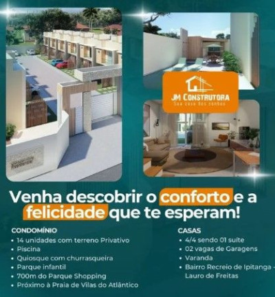 Imagem Casa com 4 Quartos à Venda, 102 m² em Recreio Ipitanga - Lauro De Freitas Imagem Casa com 4 Quartos à Venda, 102 m² em Recreio Ipitanga - Lauro De Freitas