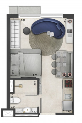 Imagem Apartamento com 1 Quarto à Venda, 27 m² em Mont Serrat - Porto Alegre